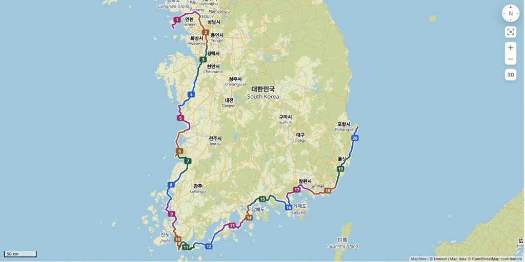 bicycle touring in south korea